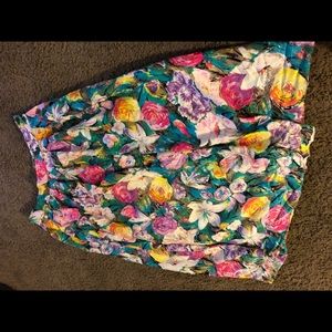 Floral High waisted Skirt